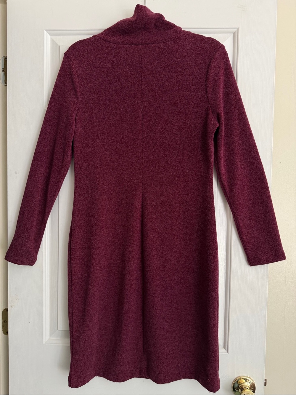 Banana Republic Rich Burgundy / Plum color Cowl Neck Sweater Dress Med Petite - Picture 3 of 9